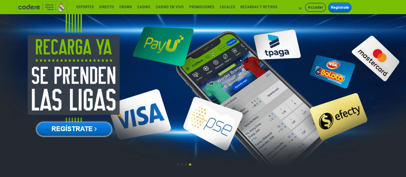 Registro codere> pago