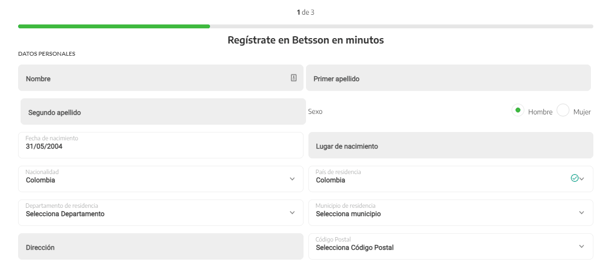 Betsson registro