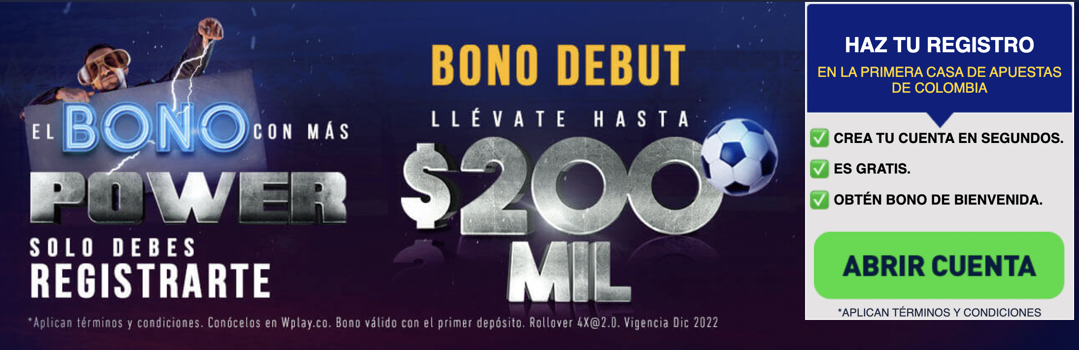 bono de bienvenida wplay