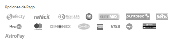 diferentes alternativas de pago de Rivalo