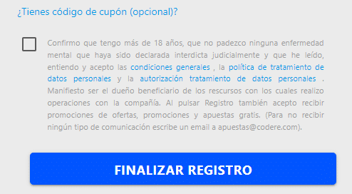 codigo promocional codere
