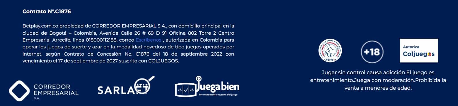 Licencia de apuestas Betplay